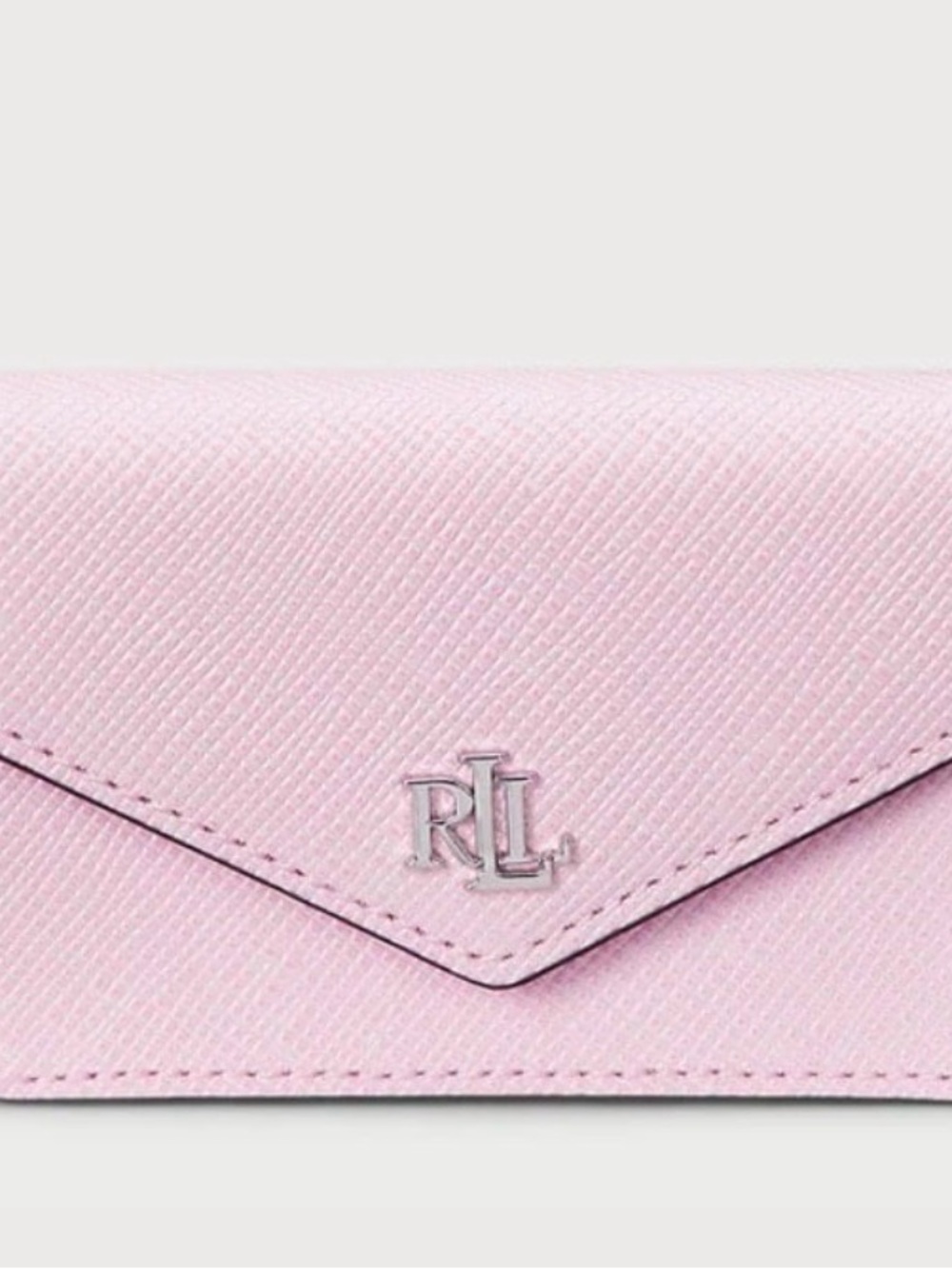 Ralph Lauren Pink Saffiano Leather Envelope Wallet